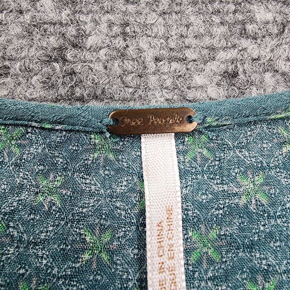 Free People Top Womens Small Floral Paisley 3/4 Sleeve Boho Chic Tunic Blouse - Picture 12 of 14